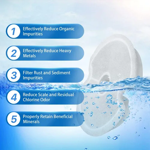 Vista 4 de Filtros de repuesto para fuente de agua de acero inoxidable para mascotas, fuente de agua para gatos, dispensador de agua para perros, paquete de 4