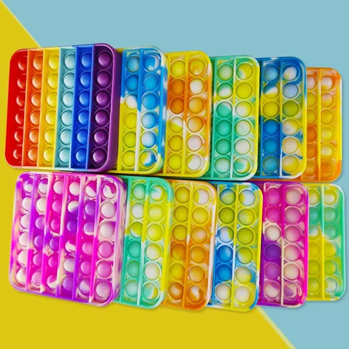 Vista 3 de 12 piezas de juguetes para ansiedad de burbujas para recuerdos de fiesta, alivio del estrés y la presión, juguetes para niños, juguete a granel