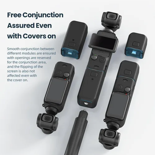 Vista 7 de Funda protectora de silicona para DJI Osmo Pocket 3 Funda de silicona Funda protectora Handheld Gimbal Action Camera Accesorios (negro)