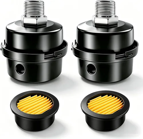 Vista 7 de 2 silenciadores de compresor de aire de rosca de 1/2 pulgada, filtro de admisión de compresor de aire, accesorios de 0.787 in para generadores