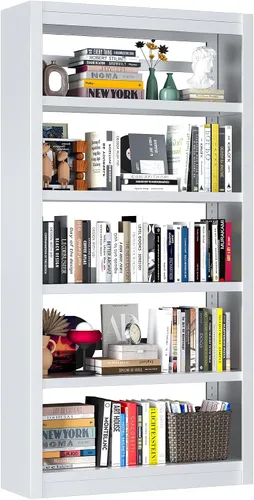 Vista 10 de Estantería de Libros, Librero Resistente de 5 Niveles, Estantería Ajustable, Gran Capacidad por Estante, Libreros Modernos para Sala de Estar