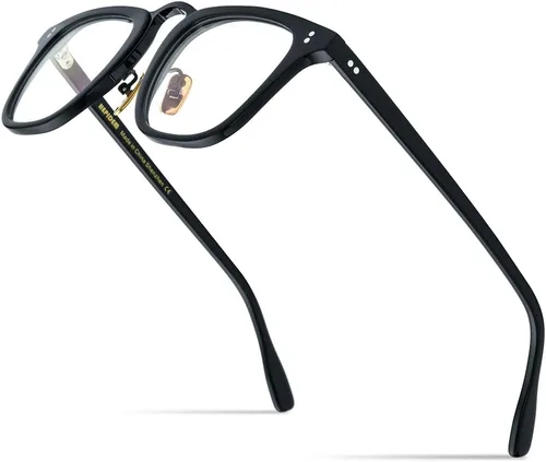 Vista 14 de HEPIDEM Marco de gafas de acetato para mujer, gafas cuadradas vintage para hombre, gafas ópticas