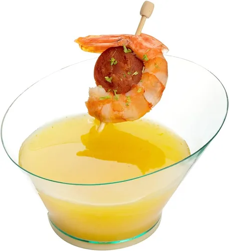 Vista 16 de Restaurantware - Cuencos para servir de 5 onzas, 100 cuencos desechables para aperitivos, diseño inclinado, redondo, cuenco de plástico negro