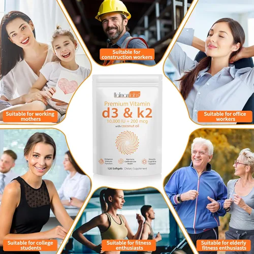Vista 9 de newseel Cápsulas de vitamina D3 K2, suplemento de vitamina D3 y K2, suplemento de vitamina D3 y K2, suplemento D3, cápsulas blandas de aceite
