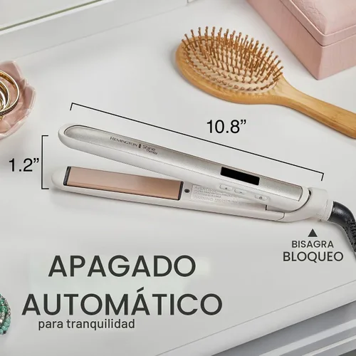 Vista 4 de Remington Shine Therapy - Plancha alisadora de pelo de 1 pulgada, plancha plana infundida con aceite de argán y queratina, plancha plana profesional