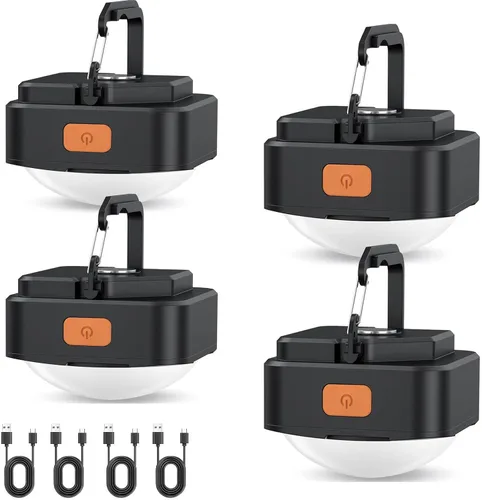 Vista 10 de Luces de Campamento Recargables FLY2SKY 2 Piezas Luces Negras para Tienda de Campaña Mini Linterna Linterna LED Portátil de Campamento Equipo