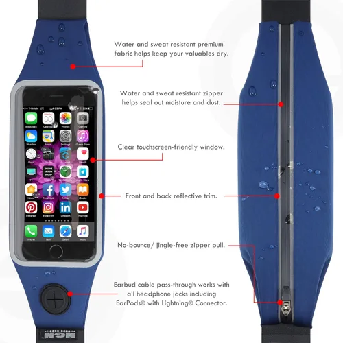 Vista 3 de NGN Sport – Cinturón para correr, cinturón para iPhone, Android y la mayoría de los teléfonos inteligentes