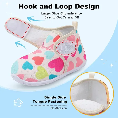Vista 3 de JOINFREE Zapatillas transpirables para bebés y niñas, zapatos antideslizantes para primeros pasos, zapatos de cuna para interiores y exteriores