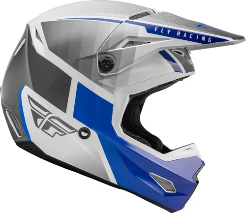 Vista 4 de Fly Racing Kinetic Drift Casco para adultos, modelo 2022 (color azul/carbón/blanco, talla XL)