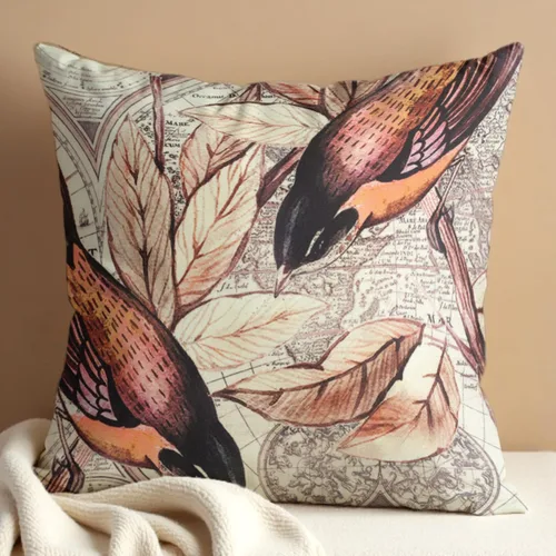 Vista 12 de Decozen Fundas de almohada decorativas con estampado de pájaros con diseño floral para decoración del hogar, sala de estar y dormitorio, funda