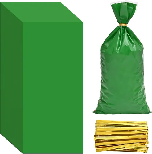Vista 14 de Lecpeting 100 bolsas de celofán, bolsas de plástico para dulces con lazos giratorios para envoltura de regalo, cumpleaños, boda, baby shower