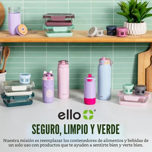 Vista 6 de Ello - Juego de preparación de comidas de plástico de 3.7 tazas, juego de 10 piezas, 5 paquetes - Juego de recipientes de almacenamiento