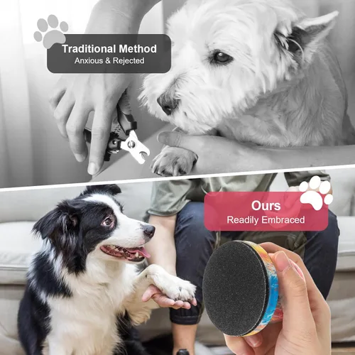 Vista 4 de Abeillo Lima de uñas para perro con 6 discos de archivo reemplazables, tablero para rascar para un cuidado seguro y fácil de las uñas, la tabla