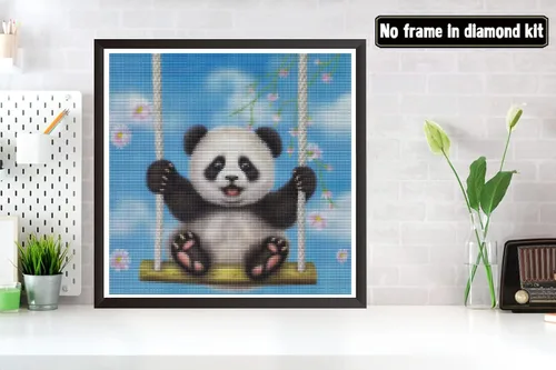 Vista 2 de Bimkole Kits de pintura de diamantes 5D con panda, taladro completo, animales de perforación completa, juego de bordado de diamantes de imitación