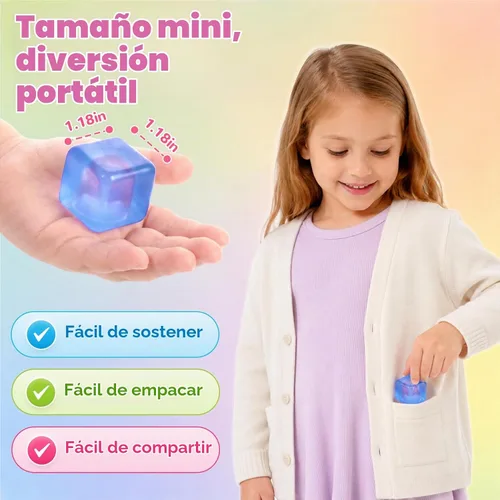 Vista 5 de Paquete de 40 mini cubos de estrés para niños: 1.18 pulgadas, juguetes
