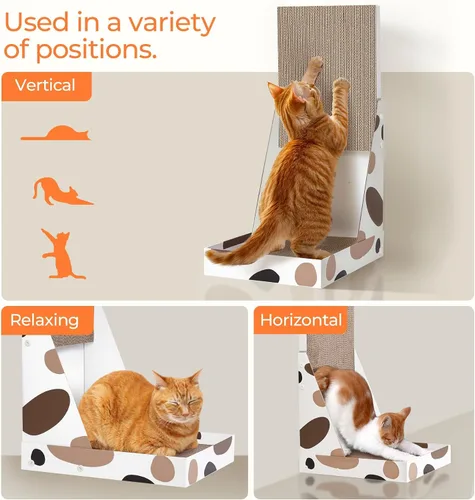 Vista 4 de ComSaf Rascador de gatos en forma de L, poste rascador de gatos de 25 pulgadas para gatos de interior y adultos con caja de arañazos para gatos