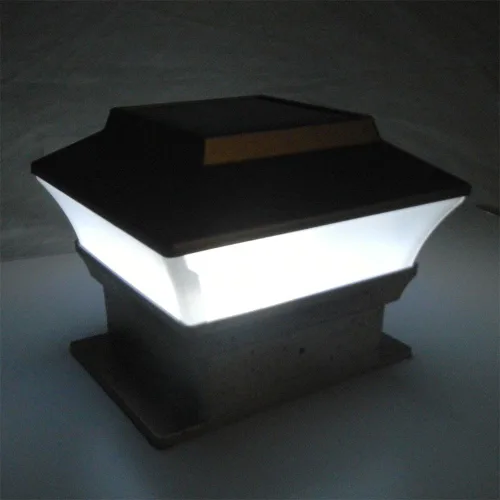 Vista 2 de Paquete de 8 luces solares de cobre para jardín al aire libre con LED blanco brillante para postes de madera de 4 x 4