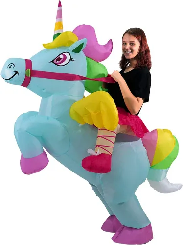 Vista 3 de HORYEE Inflatable Unicorn Costume - Adult Men Women Air Pumping Half Body Ride on Unicorn Cosplay Suit Adult - Unicorn