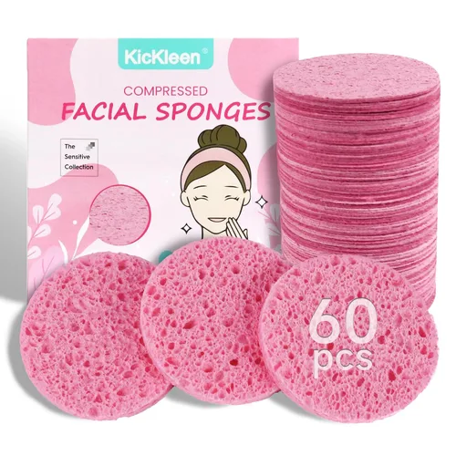Vista 12 de 120 esponjas faciales comprimidas, 100 % natural, esponjas cosméticas de spa de celulosa para limpieza facial diaria, maquillaje y eliminación