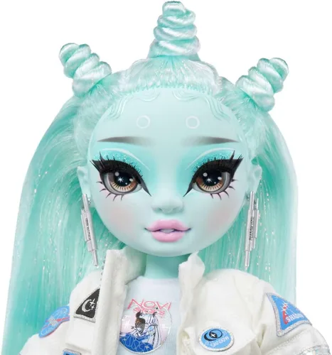 Vista 6 de Rainbow High Shadow High Zooey Electra - Muñeca de moda verde claro. Traje elegante y más de 10 accesorios de juego coloridos. Gran regalo