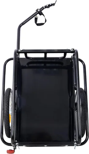 Vista 4 de Remolque de carga plegable para bicicleta con enganche universal, capacidad de 110 libras, remolque de bicicleta con ruedas y reflectores de 16