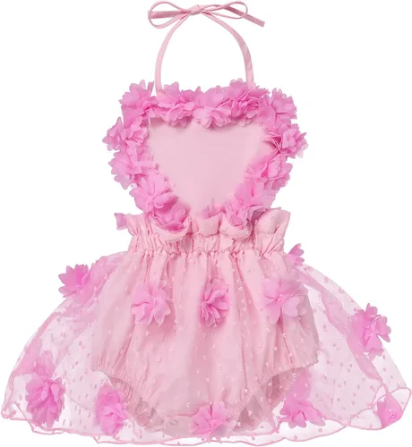 Vista 38 de Traje de bebé niña primer cumpleaños traje de encaje tul mameluco princesa tutú vestido de un año cumpleaños pastel Smash fotografía ropa