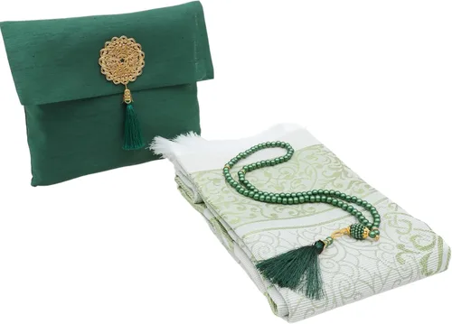 Vista 14 de Prien Alfombra de oración musulmana con Tasbih y bolsa portátil, regalo musulmán para mujeres y hombres, caja islámica Mubarak, juego de regalos