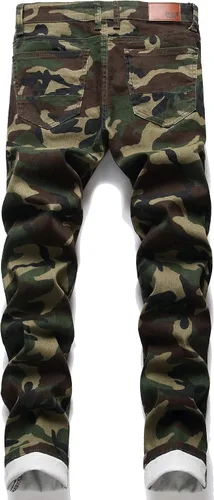 Vista 2 de AITITIA Jeans de motociclista de ajuste regular para hombre