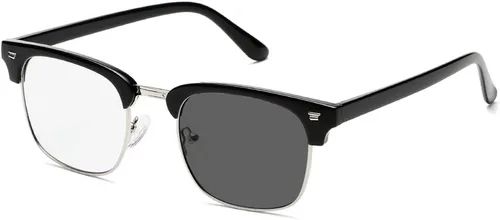 Vista 9 de ZAMGIC Photochromic Sunglasses Blue Light Blocking Glasses for Men Women Marco marrón (Brown Frame)