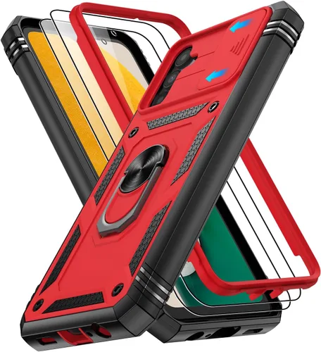 Vista 129 de Gritup Funda para Google Pixel 6 con cubierta deslizante para cámara y protector de pantalla (2 unidades), soporte de anillo giratorio 360°, funda
