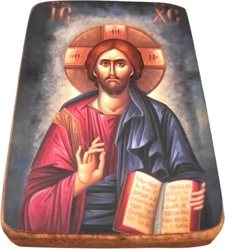 Vista 2 de Icono de madera griego cristiano ortodoxo madera de Jesucristo / A02