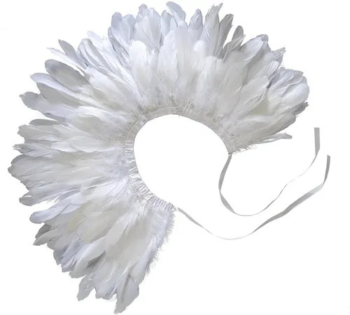 Vista 4 de ZAKIA Camisa de moda de las charreteras del cuello del chal de la pluma natural de las señoras