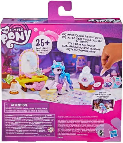 Vista 5 de Mi pequeño pony (My Little Pony): A New Generation Movie Story Scenes Critter Creation Izzy Moonbow - Juguete con 25 accesorios y un poni púrpura