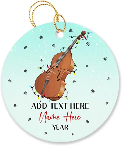 Vista 11 de Adorno de Navidad personalizado de acordeonista que toca acordeón, nombre personalizado y año, adorno de Navidad para acordeonista, instrumento