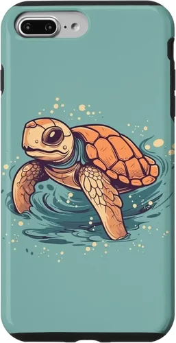 Vista 12 de Funda para iPhone SE (2020) / 7 / 8 Cute Kawaii Sea Turtle in the Ocean