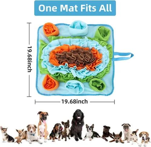 Vista 6 de Tapete de olfateo para perros, juguetes de rompecabezas, tapete interactivo para alimentación de mascotas, alimentación de gatos con mango