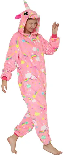Vista 4 de Licorne - Pijama unisex para adultos, ropa de dormir de Navidad para cosplay