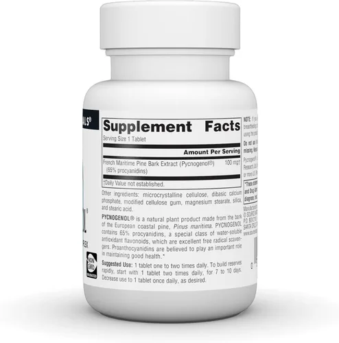 Vista 3 de Source Naturals Pycnogenol Proantocianidin Complex, 100 mg - 30 Tabletas