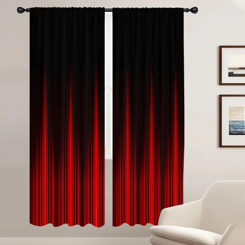 Vista 12 de Coxila Cortinas 100% opacas en negro y beige de 42 x 63 pulgadas, cortinas góticas degradadas con aislamiento térmico para dormitorio