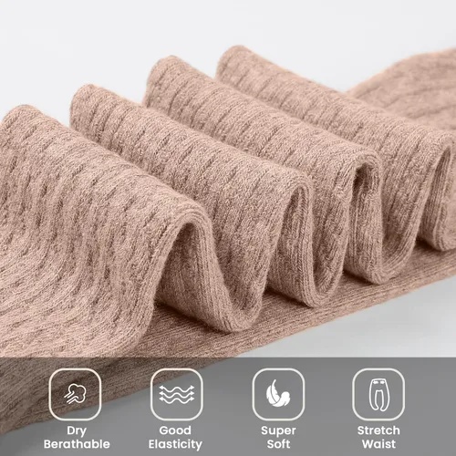 Vista 3 de Auranso Mallas para niñas de punto trenzado para bebé mallas para niños pequeños