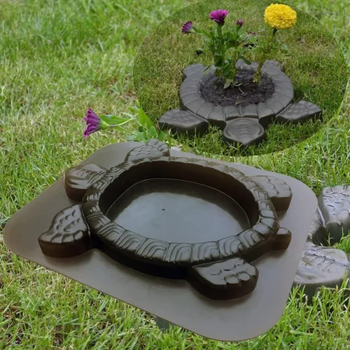 Vista 4 de Cabilock Molde de piedra escalonada con forma de tortuga, molde de pavimento de tortuga, molde de pavimento de cemento para hormigón para decoración