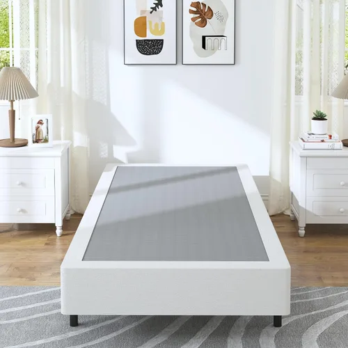 Vista 13 de HOBINCHE Somier individual de perfil bajo, somier de 3 pulgadas para cama de tamaño individual, base de cama resistente, base de colchón de metal