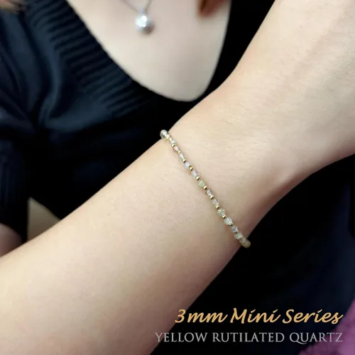 Vista 4 de Morchic - Pulsera ajustable de pulgadas para mujer, con mini cuentas de gemas naturales, serie de dijes de gemas de energía, regalo de cumpleaños