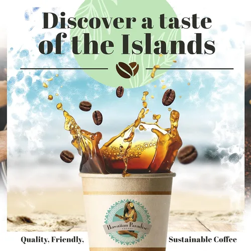 Vista 2 de Hawaiian Paradise Coffee Café molido de avellana – Premium rico sabor Bold Signature Brewed – 100% granos arábica