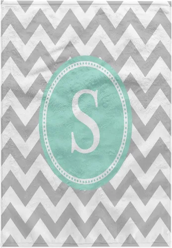 Vista 10 de 3dRose Toalla, Letra C Gris y Blanco Chevron con Monograma Menta Personal Inicial C