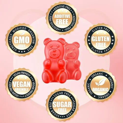 Vista 7 de softbear Gomitas de calcio y magnesio y zinc para mujeres, suplemento de calcio y magnesio con vitamina D3 para fortalecer los huesos, veganas/sin