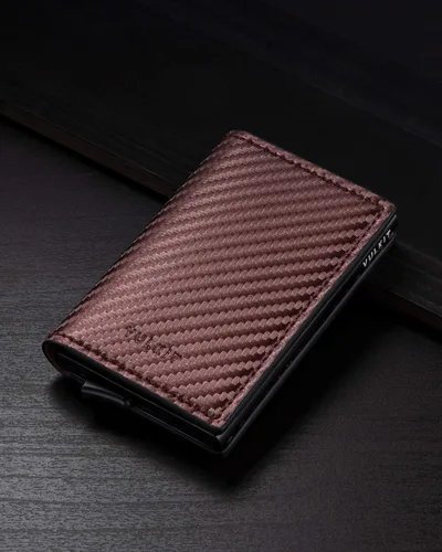Vista 29 de VULKIT Tarjetero RFID Bloqueo de Cuero Automático Pop Up Cartera Aluminio Slim Pocket Tarjeta de Visita