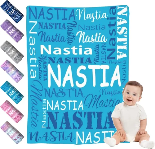 Vista 20 de Mantas de bebé personalizadas para niño y niña, manta de bebé personalizada con nombre para niños y adultos, mantas suaves personalizadas