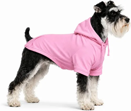 Vista 46 de Lovelonglong Sudadera básica con capucha para perros, 100% algodón, se adapta a perros pequeños, medianos y grandes, color negro, XS