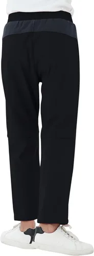 Vista 4 de MoFiz Pantalones de esquí de nieve impermeables para niños, pantalones de snowboard de forro polar cálido para niñas, cintura elástica, pantalones